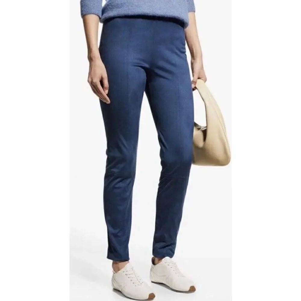 Max Mara Leisure Blue Brera Faux Suede Pull On Pant NWT Size Medium